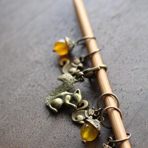 Squirrel & Acorn Stitch Markers • Woodland Inspired Knitting Accessory • Handmade Unique Forest Knitting Gift Idea For Mom