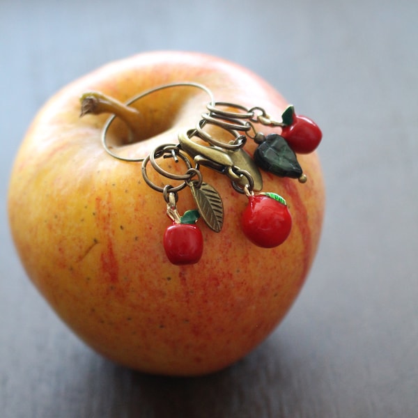 Harvest Apple Stitch Markers for Knitting • Fall Inspired Knitting Accessory •  Unique Gift For Knitters