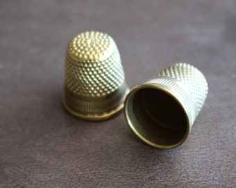 Golden Thimble • Beautiful Sewing Thimble Plated with 24 Karat Gold • Elegant Sewing Gift or Embroidery Gift