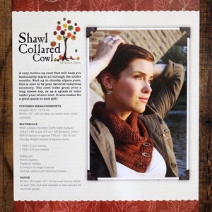 Cowl Knitting Pattern • Shawl Collared Cowl Printed Knitting Pattern • Knitting Pattern Gift