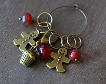 Cozy Baking Stitch Markers • Gingerbread Knitting Accessory • Handmade Unique Baking Inspired Gift For Knitters