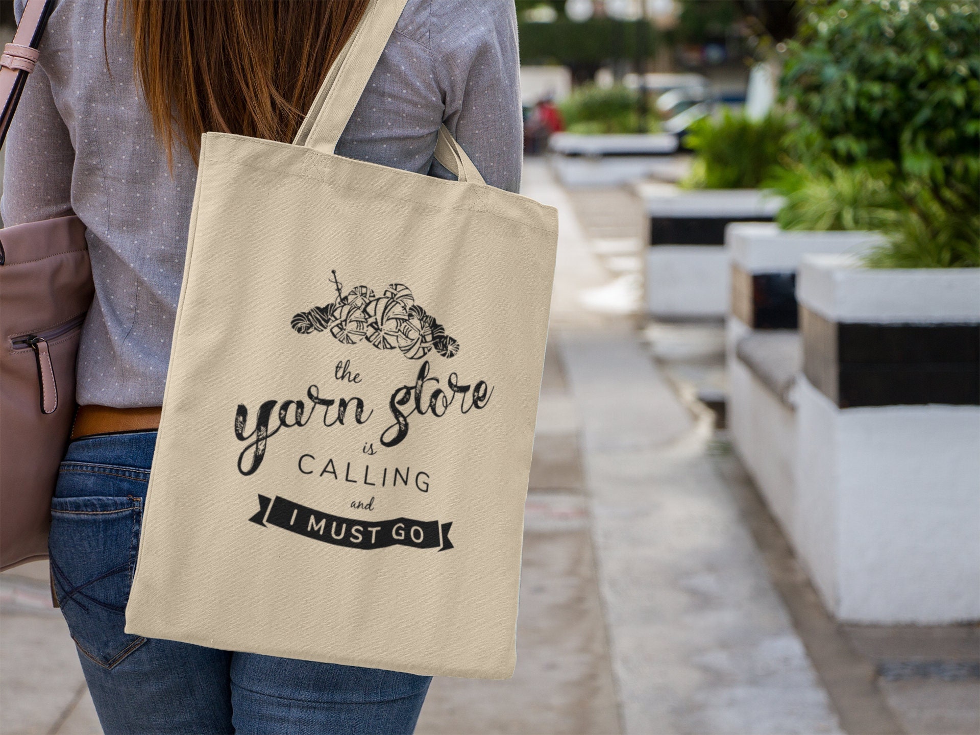 The Yarn Store is Calling Tote Yarn Shopping Bag Gift Idea 