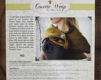 Wrap Knitting Pattern • Cosette Wrap Printed Knitting Pattern • Knitting Pattern Gift