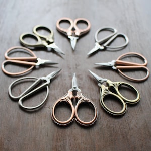 IMPERFECT SECONDS Mini Scissors • 50% Off • Ornate or Minimalist Design in Antique Gold, Copper and Silver • Unique Gift for Sewing