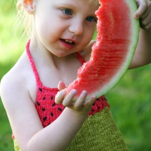 Kid&#39;s Watermelon Halter-top Knitting Pattern • Haltermelon Knitting Pattern PDF • Beginning-Intermediate Knit Pattern