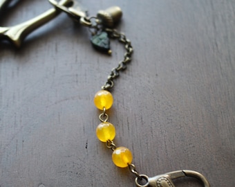 Harvest Acorn Scissor Chain  •  Woodland Accessory for Embroidery Scissors  •  Handmade Sewing Gift • Unique Gift for Knitters