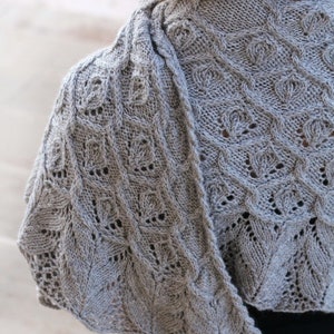 Shawl Pattern • Cable and Lace Four Seasons Shawl Instant Download PDF for Intermediate Knitters - Adult Sizing • Intermediate Knit Pattern