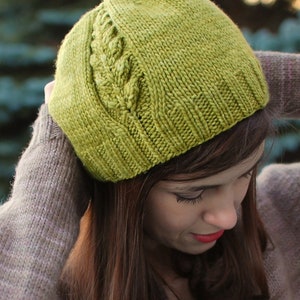 Leafy Beanie Knitting Pattern • Perennial Knitting Pattern PDF • Intermediate Knit Pattern
