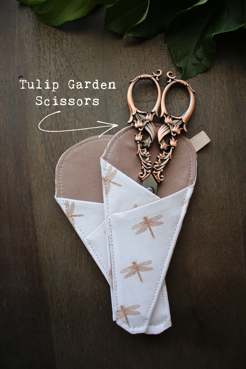 Tulip Garden Embroidery Scissors Antique Gold or Copper Vintage Style Quilting Scissors Beautiful Sewing Gift or Quilting Gift image 9