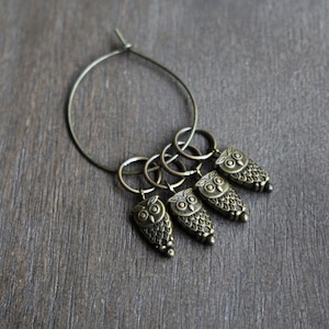 Owlet Mini Stitch Markers for Knitting • Cute Woodland Owl Stitch Markers •  Unique Gift for Knitters