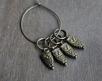 Owlet Mini Stitch Markers for Knitting • Cute Woodland Owl Stitch Markers •  Unique Gift for Knitters