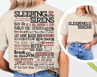 T-shirt graphique du concert de Sleeping With Sirens – T-shirt rock emo pour les fans de musique