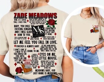 Haunting Adeline Zade Meadows Dark Romance Book Quote graphic tshirt gift