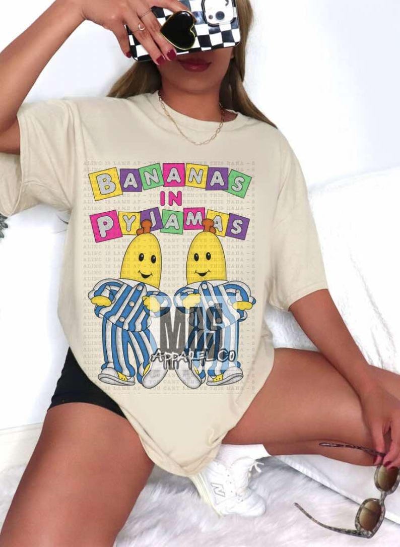 Bananer i pyjamas t-shirt 90-tals tecknad t-shirt nostalgisk t-shirt bild 4