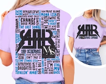 All American Rejekts Song Liste Shirt - Emo Punk Rundhalsausschnitt