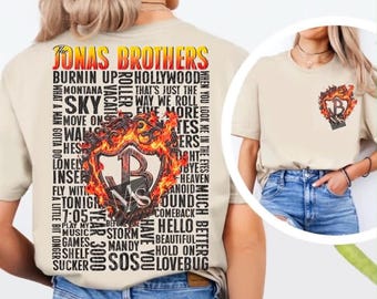 Jonas Bro Concert graphic shirt song title tee