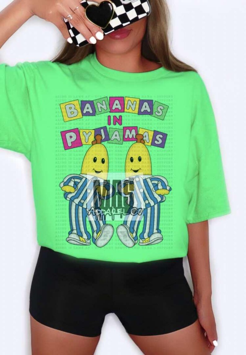 Bananer i pyjamas t-shirt 90-tals tecknad t-shirt nostalgisk t-shirt bild 6