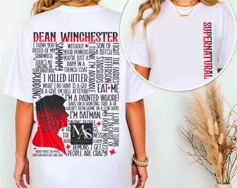 Supernatural Dean Winchester graphic tshirt Supernatural gift