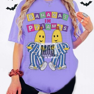 Bananer i pyjamas t-shirt 90-tals tecknad t-shirt nostalgisk t-shirt bild 3