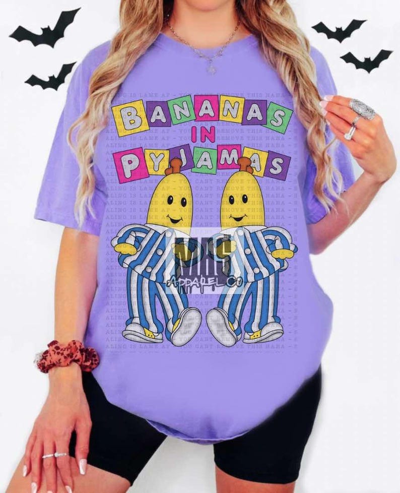 Bananer i pyjamas t-shirt 90-tals tecknad t-shirt nostalgisk t-shirt bild 3