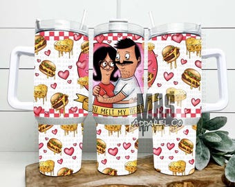 Bobs burges valentines day tumbler bob and linda belcher tumbler cup gift