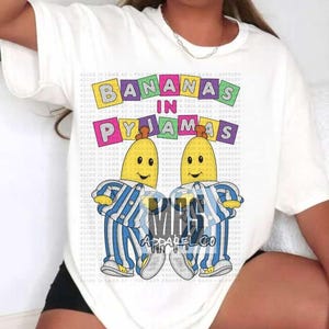 Bananer i pyjamas t-shirt 90-tals tecknad t-shirt nostalgisk t-shirt bild 5