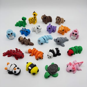 3D Printed Articulated Mini Animal Fidgets - Adorable and Fun Designs - Sensory Toy - ADHD Fidget - Party Favor or Gift - Cute Pocket Pet
