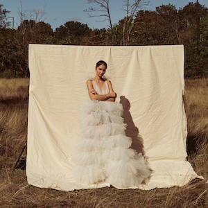 Plunge Ruffle Wedding dress,ruffle dress, second dress ,brides dress,bridesmaid dress,wedding dress,bridal dress, brides dress,tulle dress