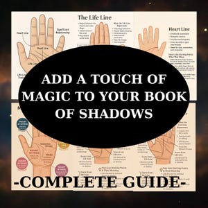 Detailed Palmistry for Beginners | Palmistry Guide Printable | How To Read Palms | Beautiful pages for your Grimoire or Book Of Shadows