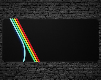 Tapis de bureau à rayures néon rétro ARC Raiders - Tapis de souris gaming de science-fiction minimaliste