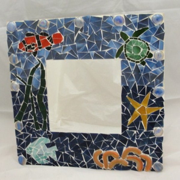 Reserved for Mishakelly -- Custom Mosaic Mirror - Sea Scene - Deposit