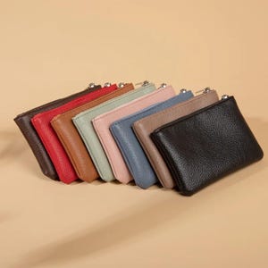 Leren damesportemonnee, handgemaakte minimale portemonnee voor vrouwen, gepersonaliseerde zachte portemonnee, kerstcadeau, mini-portemonnee, cadeau voor haar