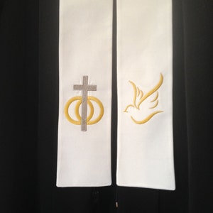 Wedding Officiant, Clergy Stole in Silver & Gold, Officiant Gift