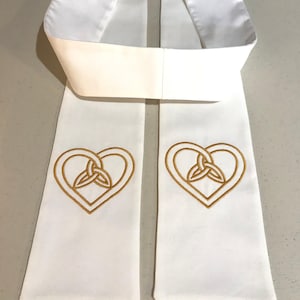 Celtic Heart Wedding Officiant Stole, Funeral or Baptism Celebrant Vestment