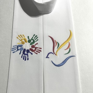 Rainbow Visitation Stole: Portable Clergy Pocket Stole