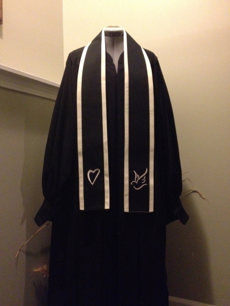 Wedding or Funeral Officiant Clergy Stole With Heart & Dove in Etsy