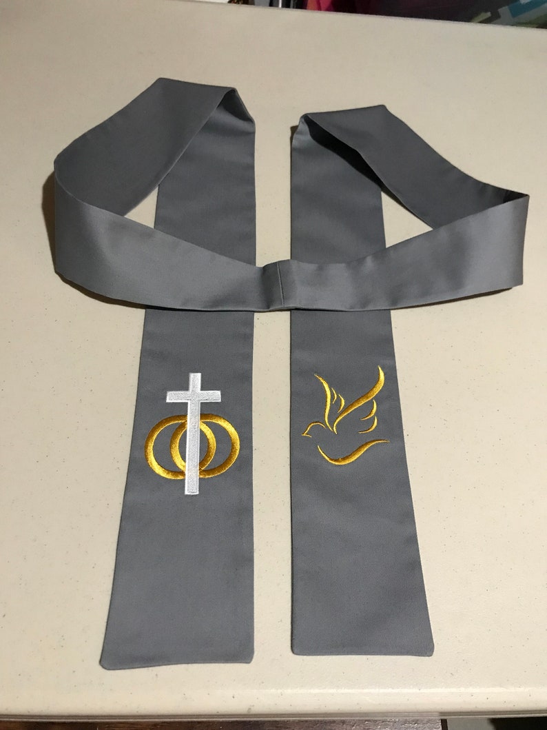 Wedding Officiant Clergy Stole in Gray | Etsy