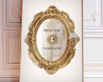 Press For Champagne Art Prints - Modern Wall Decor