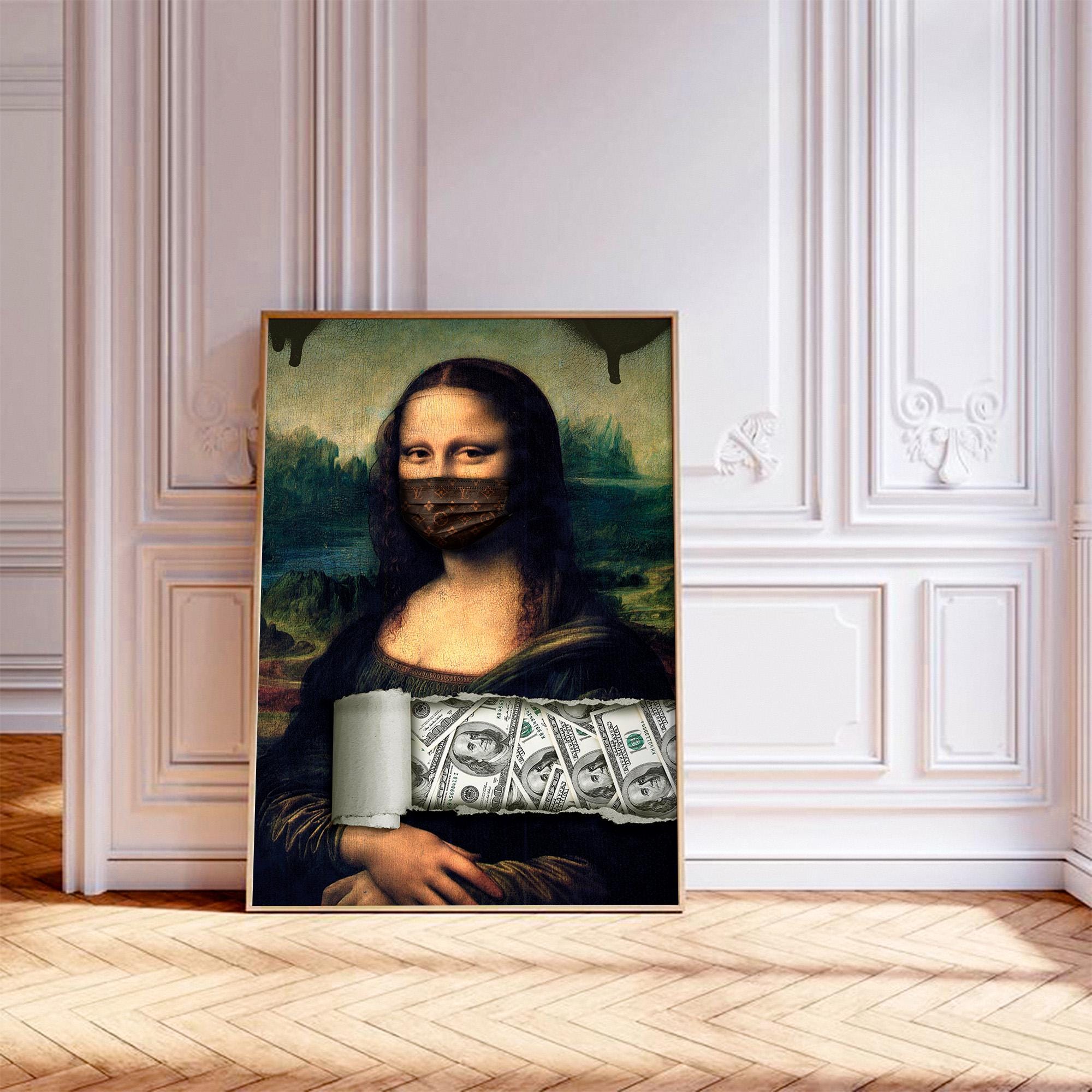 Mona Lisa Vintage Print - Maximalist Living Room Wall Art, Inspirational Home Decor, Mona Lisa Motivation Art Poster, Digital downloads