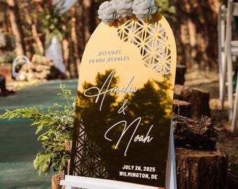 Gold Wedding Welcome Sign,  Gold Mirror Welcome Sign, Welcome to Our Wedding, Custom Wedding Sign, Wedding Entrance Sign, Wedding Stationery