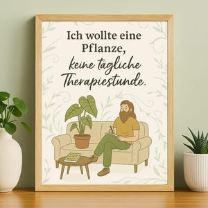 Humoristische plantenansichtkaart "Koppeltherapie" – Alocasia ontmoet relatiecrisis – voor plantenliefhebbers en botanieliefhebbers
