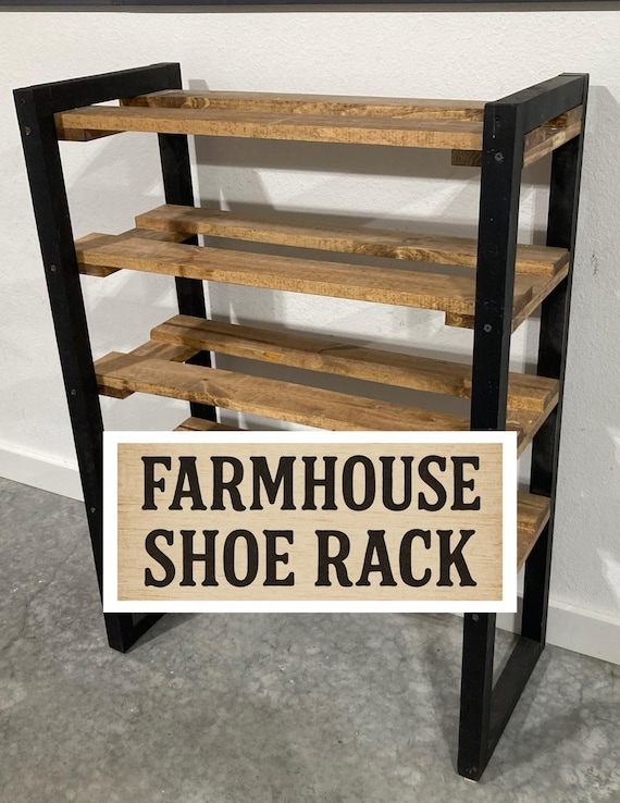 Diy Garage Diy 2x4 Shoe Rack Farmhouse Shoe Rack – Rustic