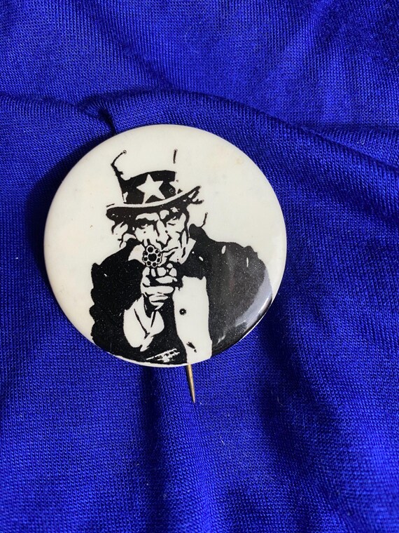 Uncle Sam Sixties Antiwar Button - image 1
