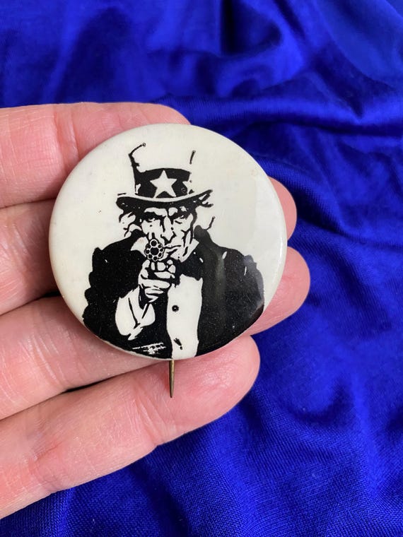 Uncle Sam Sixties Antiwar Button - image 2