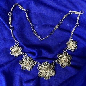 Vintage silver filigran halsband