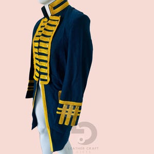 British Royal Navy Vice Admiral Historical Handmade Military Jacket For Men, Steampunk Admiral Uniform Hussar Long Jacket Historical Uniform