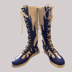 Men Wrestling Boots | Pro Wrestling Boots | Handmade Wrestling Long Boots | Lace Up Boots | Custom Wrestling Boots | Customizable | gifts