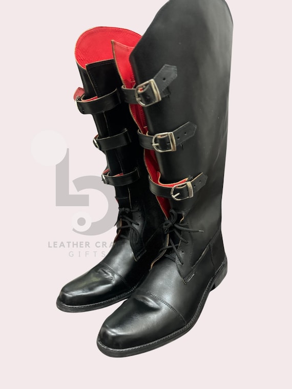 Botas largas negras para montar a caballo para hombre, botas