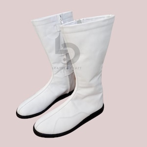 Pro-worstelschoenen heren | Lange schoenen met rits | 100% origineel leer | Witte leren worstellaarzen | heren dames worstellaarzen | cadeaus