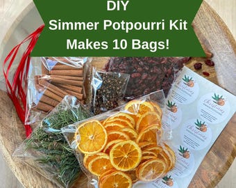DIY Holiday Simmer Potpourri Kit: 10 Cozy Scented Bags